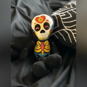 Day of the dead - 16” black skeleton plush doll
